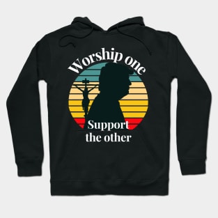 Jesus and Trump worship one and support the other Hoodie